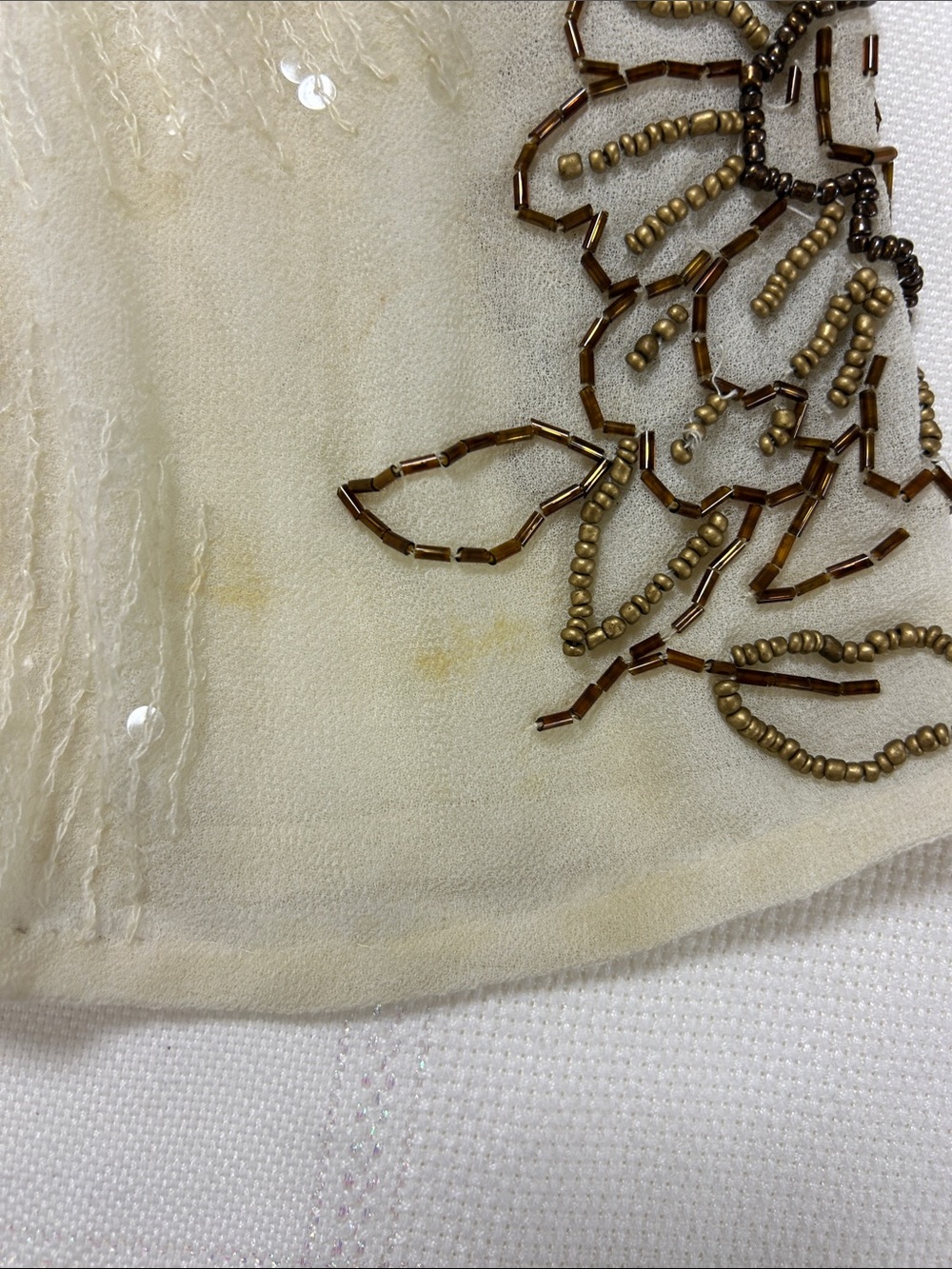 Embroidered Ivory Floral Wrap sheer Skirt image 5